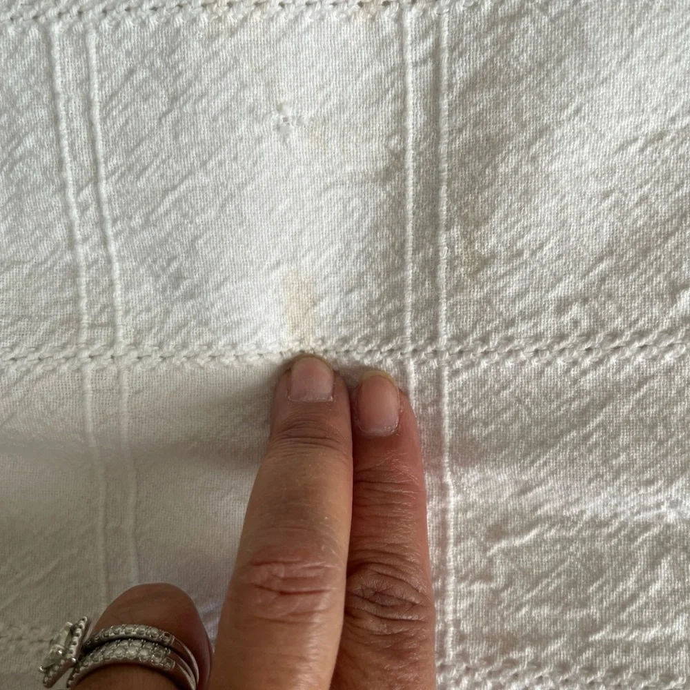 Thyme & Sage Rectangular Tablecloth 100% Cotton White Textured 72”x 52” See pic